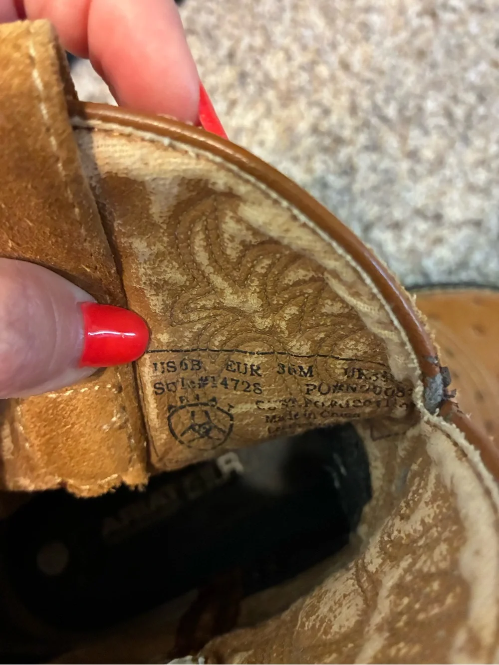Ariat Tan Embroidered Leather Western Boot (FatBaby)